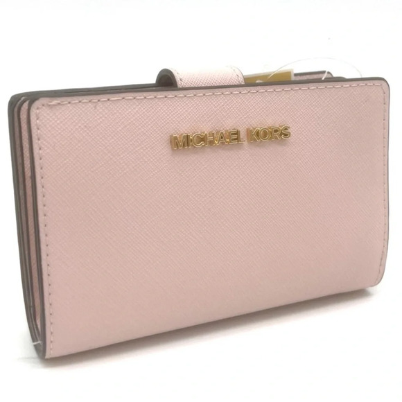 Michael Kors Handbags - Michael Kors Medium Bifold Zip Chain Wallet Powder Blush (NWT)